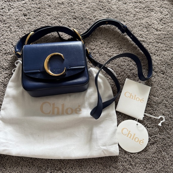 Chloe Handbags - Chloe Navy Blue Leather Crossbody Bag